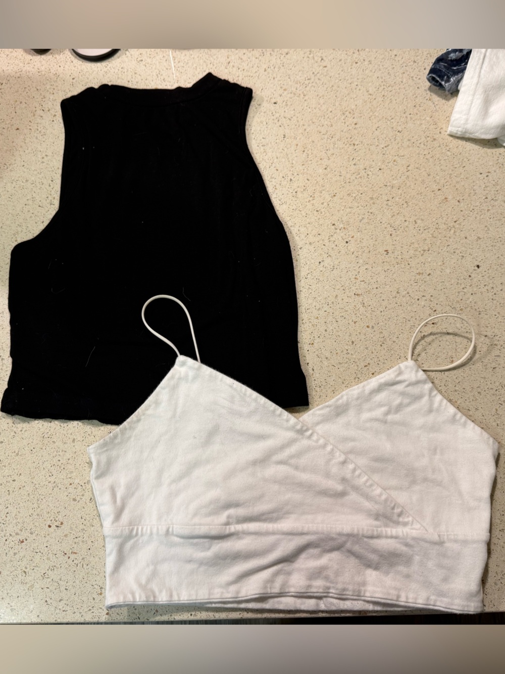 Aeropostale Black Ribbed Tank Top with White Layering Tank